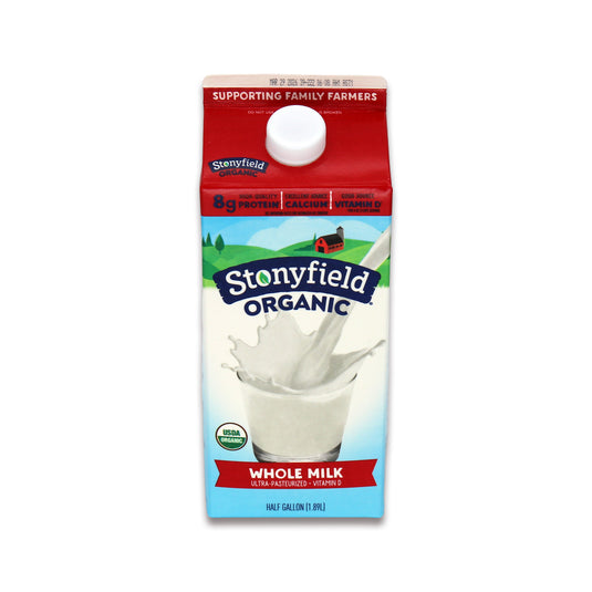 Organic milk Stony field half gallon