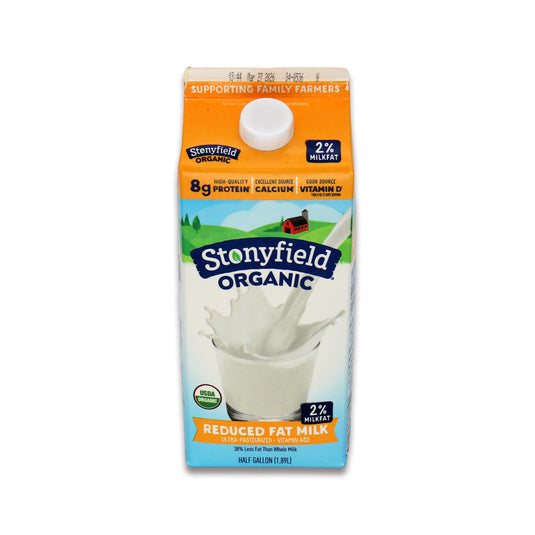 Organic milk Stony field half gallon 2%